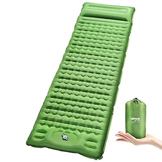Hiipeak camping sleeping pad strong support inflatable sleeping mattress 39 inch thickness sleeping pad with pillow ultralight portable camping sleeping bed for backpacking hiking picnic