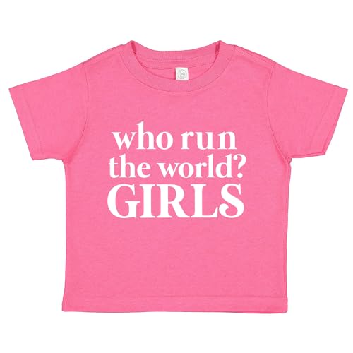 Who Run The World? Girls Infant Baby Tee Shirt (Hot Pink, 5/6T 413)