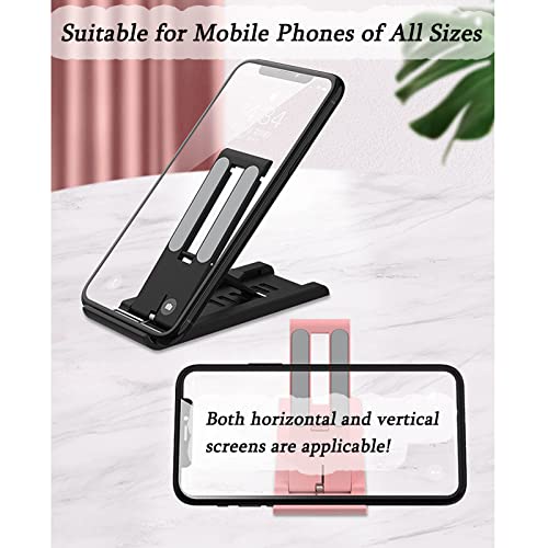 Adjustable Phone Stand, Cell Phone Stand For Desk Foldable, With Non-Slip Base, Compatible With Iphone 14/13/12/11/Xs/Xr Series, Ipad, Samsung, Google And Other Smartphones - Black #TOP3