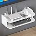 DSVONAUS Biały stojak na TV, 2 poziomy mini set-top box półka na routera, półki ścienne ukryj kabel, do odtwarzacza DVD, TV Box, pilotów, bezprzewodowych WiFi, gier i PS4 (rozmiar: 48 * 20 * 13 cm)