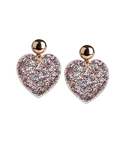 Preisvergleich Produktbild SIX Bunt funkelnde Herzohrringe mit goldenen Elementen (525-434)