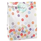 50 Stück Geschenktüten Kindergeburtstag, Papiertüten Kraftpapier Bunt...
