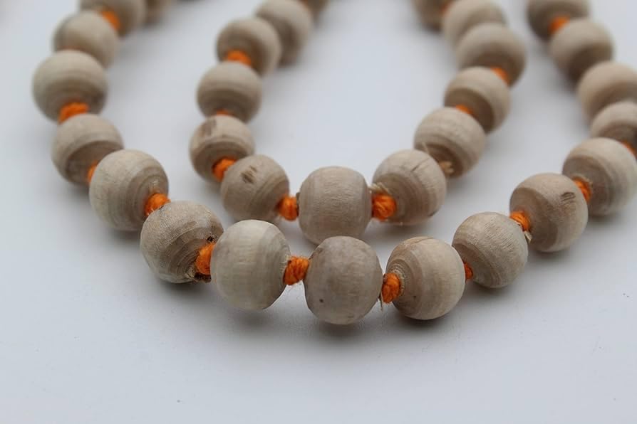 Image of The Real and Genuine Certified Tulsi Japa Mala | Natural 108 + 1 Beads Tulsi Seed Mala | Laxmi Pooja Mala | Meditation | Spritual Practices. /Certified..