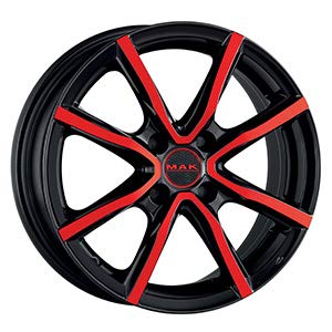 Cerchio in lega auto Mak MILANO 4 BLACK AND RED da 17 pollici