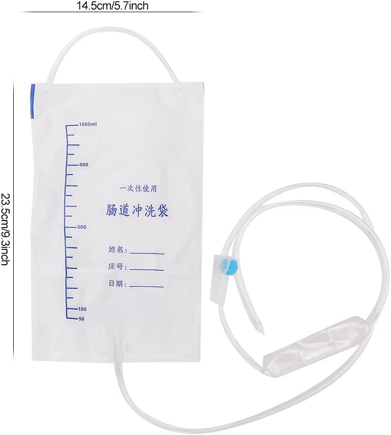 20pcs Disposable Enema Bag, 1000ml Intestinal Irrigation Bag Intestinal