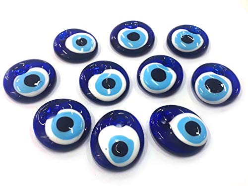 Pack of 10 Nazar Boncuk Boncugu 2.5/3/4/5 cm Blue Eye, Evil Eye, Turkish Lucky Charm, Party Favours, Glass Beads, Decoration - Image 2