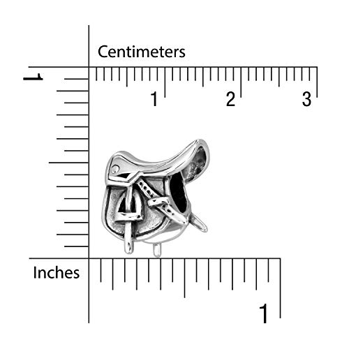 WithLoveSilver 925 Sterling Silver Animal Horse Horseshoe Equestrian Saddle Harness Charm Bead Bracelets2