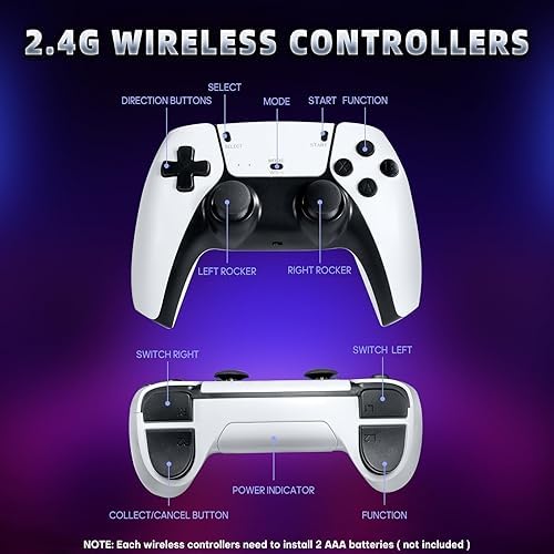Image of SMARTCAM M15 pro 2.4G Wireless Game Controller & 4K Game Stick | HDR 3D Gaming | Dual Rocker | Pro Gaming Chip | Long-Range Play | TV Compatible | Classic & Modern Games.. (White)