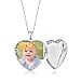 Ross-Simons Sterling Silver Scrolled Heart Locket Necklace With Diamonds. 16 inches