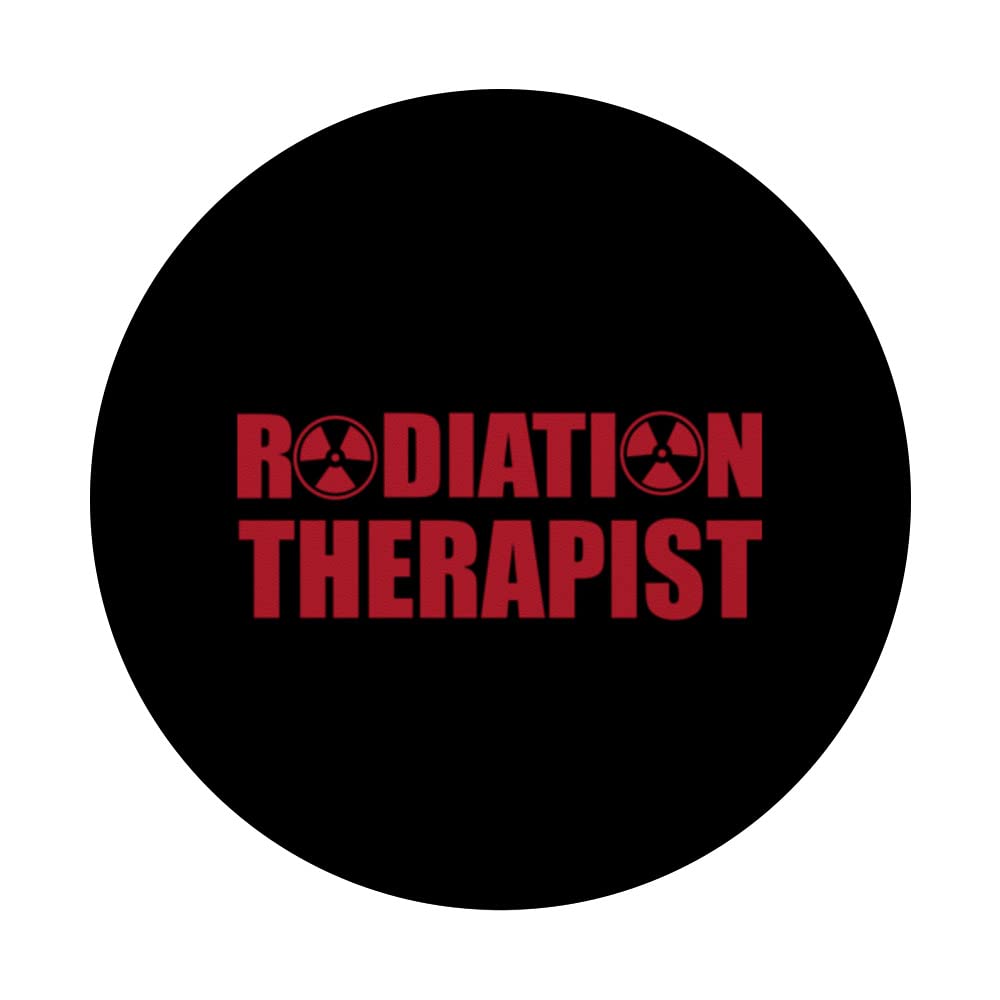 Cool Radiation Therapist Trefoil Medical Oncology Team PopSockets Swappable PopGrip, Black - Image 3