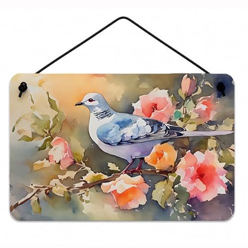 Caroline's Treasures Dove Wall or Door Hanging Prints Aluminum Metal Sign Kitchen Wall Bar Bathroom Plaque Home Decor, 8HX12W, Multicolor