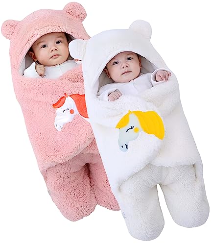 Image of BRANDONN Baby Blanket Newborn Gift Pack of Swaddle Wrapper, 0-9 Months, Length 68 cm x Width 68 cm