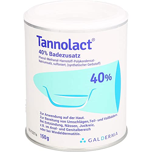 Tannolact Badezusatz, 150g, bei Windeldermatitis und wunden Babypos, lindert Juckreiz und Entzündungen, für Säuglinge geeignet, kortisonfrei