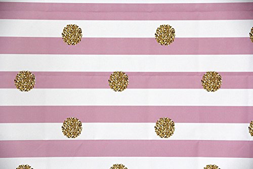 Mehofoto Photography Backdrops Cute Pink And White Stripes Gold Polka Dots Princess Baby Shower Girl Birthday Party Banner Photo Studio Booth Background 7X5Ft #TOP5