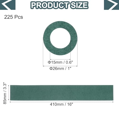 Image of MECCANIXITY 225PCS 26650 Lithium Battery Insulator Rings, Hollow Electrical Insulation Ring Adhesive Paper Cardboard Sticker, Green