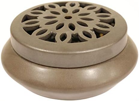 Incense Cone Burner Holder for Zen Meditation Gift. Cool Ceramic. Premium Finish. Use with Insence Cones, Stick and Backflow Cone.