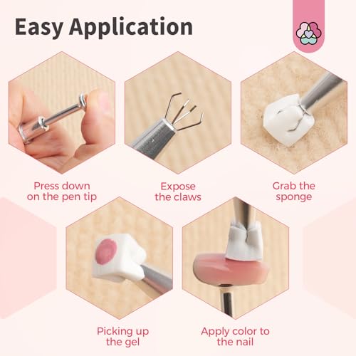 Image of SAVILAND Nail Sponges for Ombre 100PCS with Grabbing Pen & Storage Box