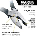Klein Tools D213-8NE Pliers, 8-Inch Side Cutters, High Leverage Lineman's Pliers Cut Copper, Aluminum and other Soft Metals - Image 2