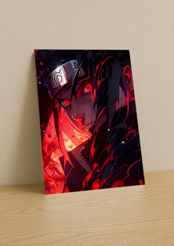 Image of NIJUKA Anime Printed Metal sheet Poster For Home And Room Decoration | For Anime Art Fans Boys And Girls (Akatsuki member itachi)