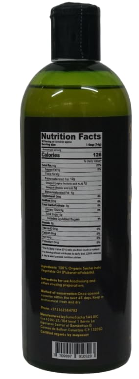 Miniatura 2 de Sachadorado Aceite orgánico de sacha inchi alto contenido de omega-3  Vitamina A  Vitamina C  Vegano  Paleo16.9 onzas líquidas (16.9 fl oz)