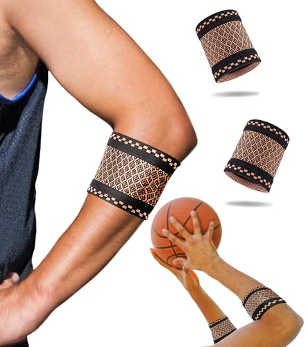 Image of 1 Pair Elbow Compression Sleeve, Elbow Brace Support For Tendonitis and Tennis Elbow, Golfers, Arthritis, Pain Relief (Brown, Medium)