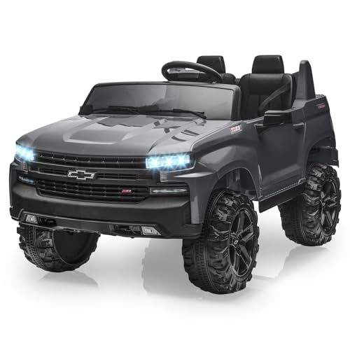 Jojoka Baby Car 24V 2-Seater Truck Licensed Chevrolet Silverado Ride On Toy w/Parent Remote Control,4xSpring Suspension, Wireless Music, Electric Vehi