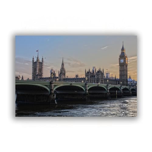 Peinture murale Big Ben giclée sur toile de qualité supérieure pour une vue urbaine 50x75