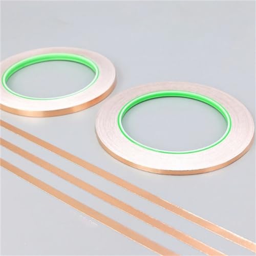 Image of Copper Foil Tape with Double-Sided Conductive - EMI Shielding,Stained Glass,Soldering,Electrical Repairs,Paper Circuits,Grounding (1 /4inch /6mm)