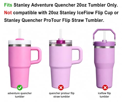 Image of Replacement Straws Compatible with 20 oz Stanley Quencher Tumbler, 8.5 Inch Reusable Straws, Drinking Cup Accessories, White-6 Pack