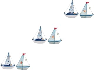 ERINGOGO 6 Peças Modelo De À Vela Modelo De Navio À Vela Decoração De Veleiro Ornamento Decoração Náutica Acessórios Para Casa Decoração De Casa Vintage Decoração De Carro Decoração