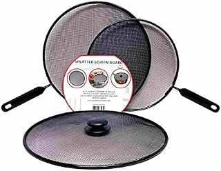 Screen Splatter Splash Shield Guard Cover Black Metal Mesh Kitchen Cooker Pan Frying 3 Pack