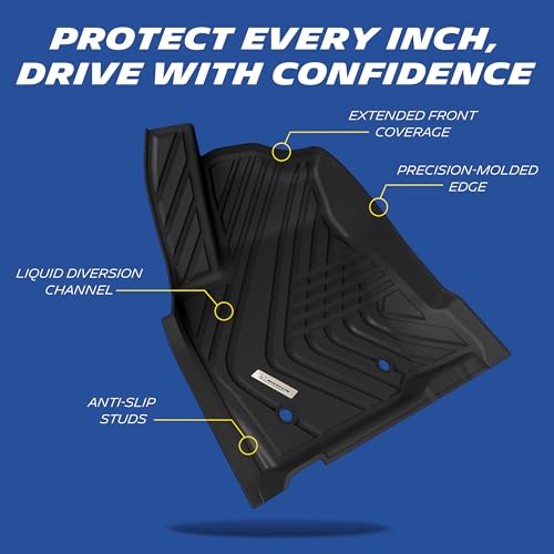 Image of Michelin Vehicle Mats for 2024-2026 Toyota Tacoma Double Cab Auto Tran | Fit for TRD /SR /SR5 /Limited, All-Weather TPE Custom Fit Liner, Not Fit Hybrid or XtraCab, Elite