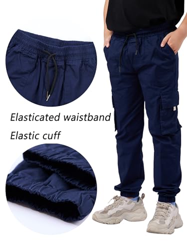 Boys Cargo Joggers Pants Pull On Jogging Trousers2