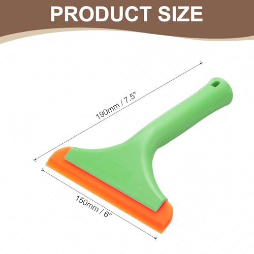 Image of HARFINGTON Squeegee 6 Inch Length Auto Water Blade Shower Squeegee with Non-Slip Handle for Windshield Window Cleaner Glass Door, Green