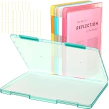 Affrolling 4 Pack A4 Paper Organizer Box File Box Plastic Paper Storage Container Colorful Transparent Document Project Case for 8. 5" x 11" Us Letter Scrapbook Magazine Protector Office Supplies