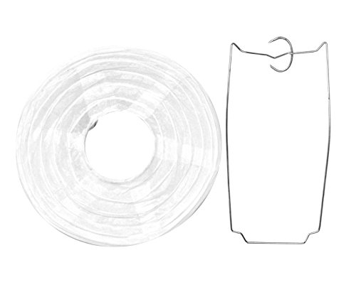 Image of Mudra Crafts Mixed Size Round Chinese White Paper Lanterns Hanging Decor | 10 PCs, Reusable, Indoor Outdoor Decorative Lamp Shade, for Ceiling, Wedding, Shower, Party, Festival, Home Decoration