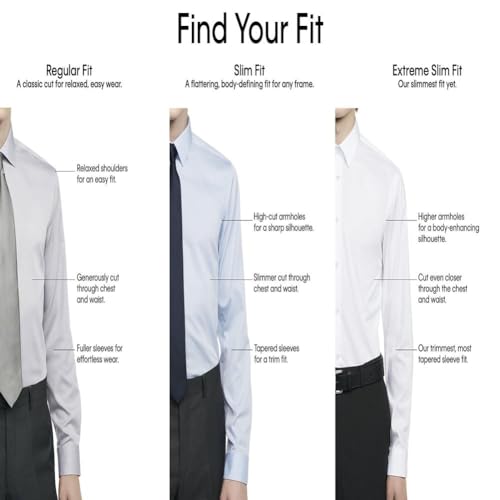 Calvin Klein Men's Non Iron Slim Fit French Cuff Dress Shirt Shirt, Smoke, 18.5" Neck 36"-37" Sleeve - image 4