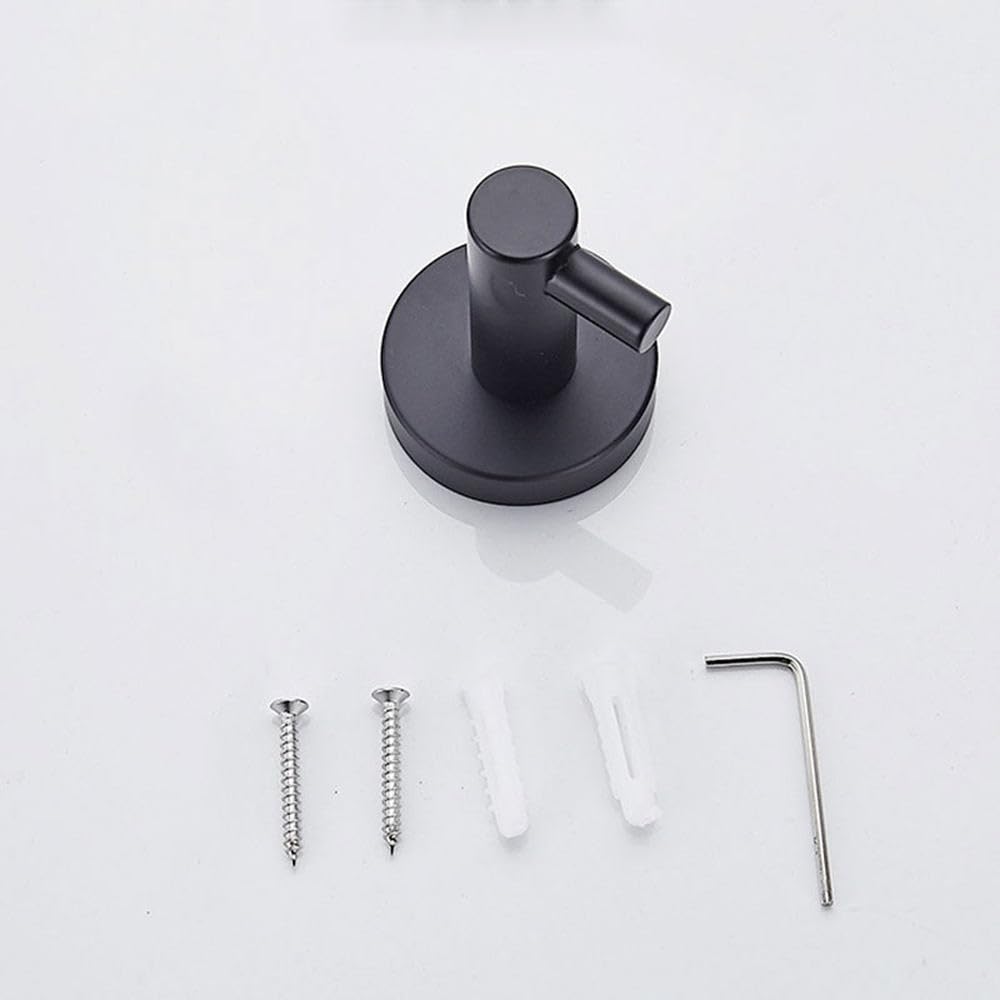 Ganchos para ropa de acero inoxidable 304, color negro, para puerta de baño, pared trasera, ganchos para toallas, para baño, cocina, oficina, M, 1