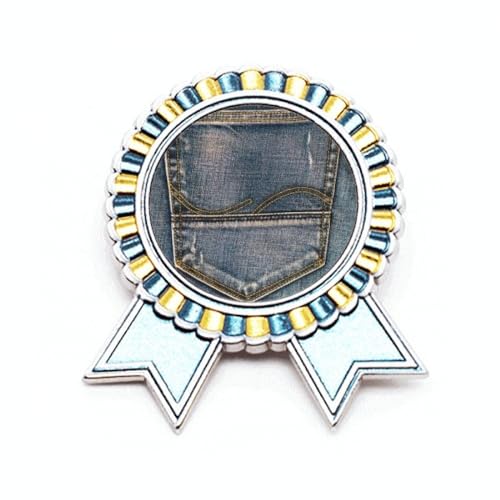 Broche en tissu jean pour personnaliser une veste de mi-saison au quotidien