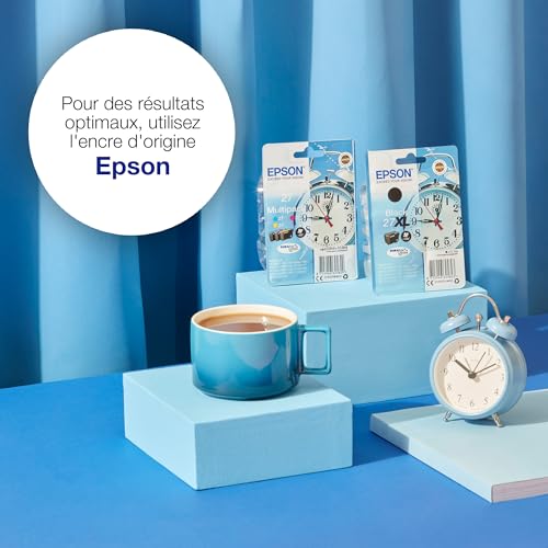 Epson Multipack 27 Réveil, Cartouches d'encre d'origine, 3 couleurs: Cyan, Magenta, Jaune, WF-3620DWF WF-3640DTWF WF-7110DTW WF-7210DTW WF-7710DWF WF-7715DWF WF-7720DTWF WF-7610DWF