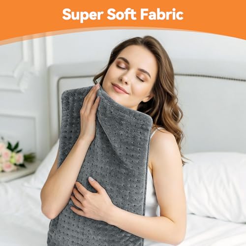 Image of Heating Pad for Back Pain, 17 inchx33 inch Electric Heat Pad with 9 Heat Levels & 4 Auto-Off Timers, Portable Heating Pad for Period Cramps, Shoulder, Neck, Machine Washable, Gifts for Women Men, Grey