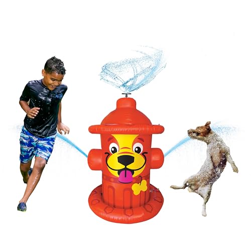 BigMouth Inc. Inflatable Fire Hydrant Water Sprinkler, Water Sprayer for The Backyard, Outdoor Summer Water Games for Dogs, Puppy Toy
