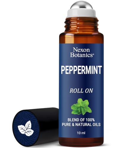 Peppermint Essential Oil Roll-On 10 ml - Pure, Natural & Prediluted Blend with Fresh Minty Aroma...