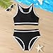 Girls Swimsuit Two Piece High Waist Athletic Bottoms Girls Bathing Suit Cute Fashion Sports Beach (Black, 11-12 Years)