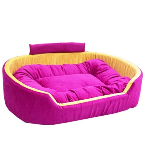 Image of Furry Smile Letest Dog Beds, Dog Sofas & Chair with Collar, Indoor Outdoor Dog beds (XXL, Purple & Yellow)
