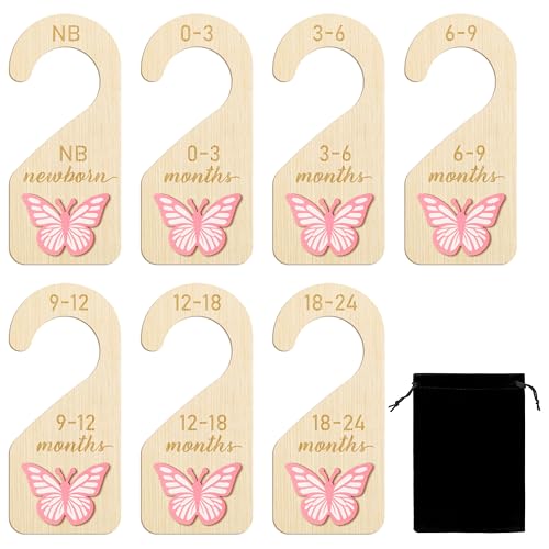 R HORSE 3D Wooden Baby Closet Dividers - 8Pcs Pink...