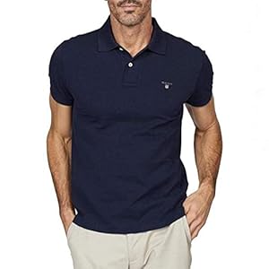 GANT – Polo – Col polo – Manches courtes Homme Bleu – Blau (EVENING BLUE) – L
