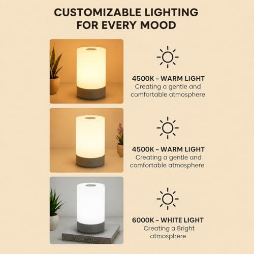 One94Store Touch Control LED Table Lamp White Warm white 2 - Image 3