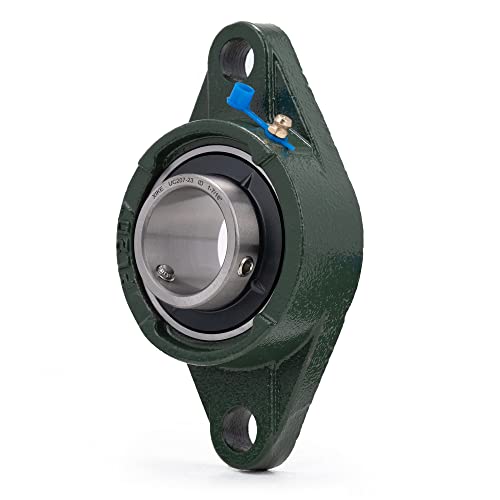 Image of XIKE 2 Pcs UCFL207-23 Bore 1-7 /16 inch Pillow Block Flange Mounted Ball Bearings.