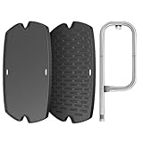 BBQration 7583 Cast Iron Griddle & 41862 Burner for Weber Q2000 Q2200 Q200 Q220 for Weber Medium Q Parts 394001 53060001 54060001 54060301 566001 Grills, Replacement Parts for 7583 6559 Grill Grate